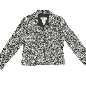 Ribkoff Trends animal print sequin zip jacket 10